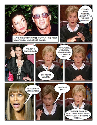 Illustration for article titled Comic Confrontations: Judge Judy Vs. Janice Dickinson